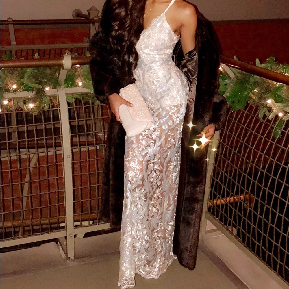 💫Champagne and Silver Floor-Length Gown💫